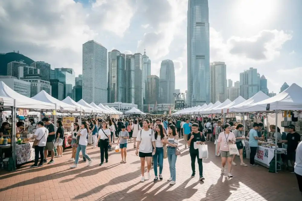 Visitors enjoying the sun at the Hong Kong SummerFest 